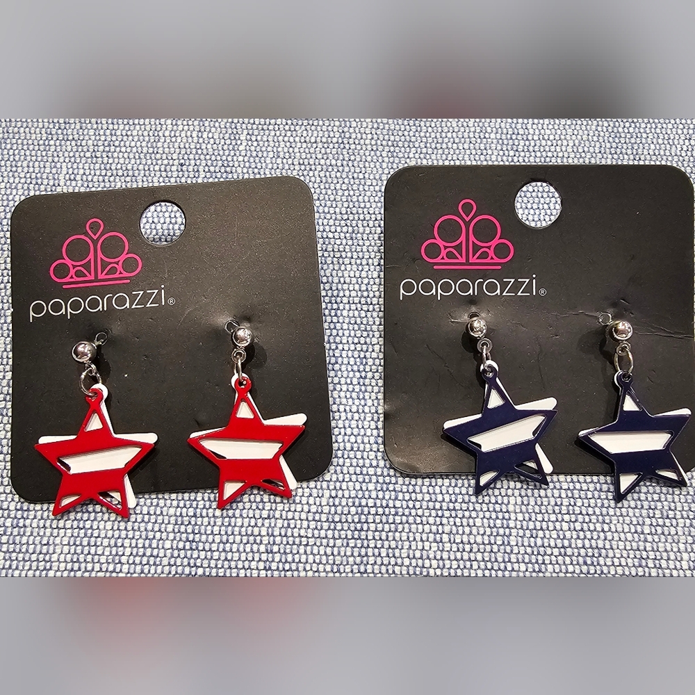 NEW PAPARAZZI 2 Pair Star Dangle Earrings